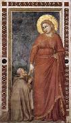 GIOTTO di Bondone Mary Magdalene and Cardinal Pontano oil